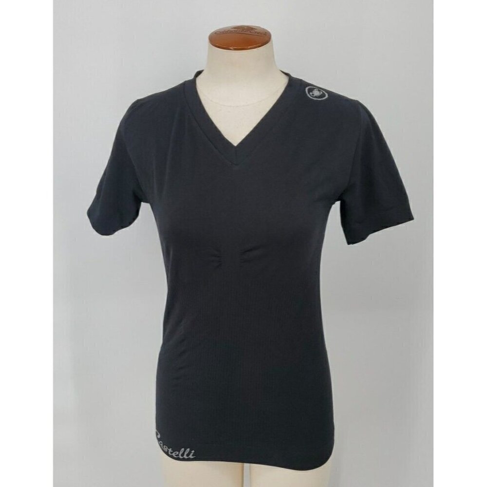 Castelli Cycling ? Shirt Womens L / XL  Black Tee Fitted Ribbed Stretch Top